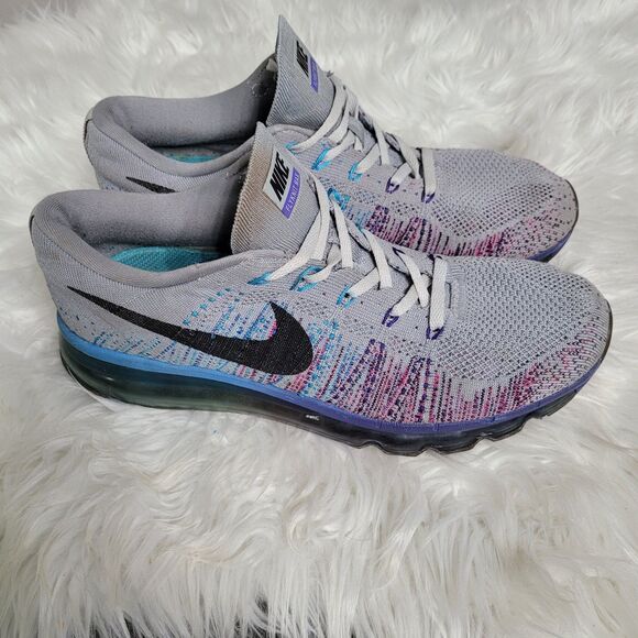 Nike Flyknit Max 620469-005 Women’s Size 7 Running Shoes – Purple Vivid Blue - Picture 1 of 8